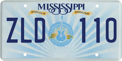 MS license plate ZLD110