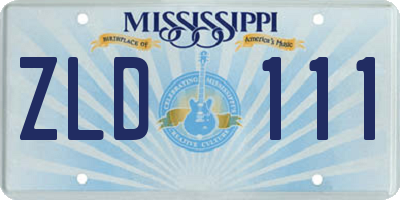 MS license plate ZLD111