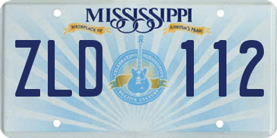 MS license plate ZLD112