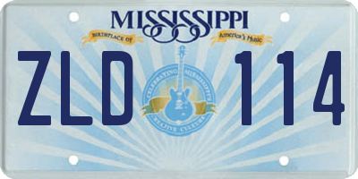 MS license plate ZLD114
