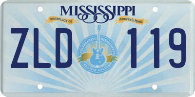 MS license plate ZLD119