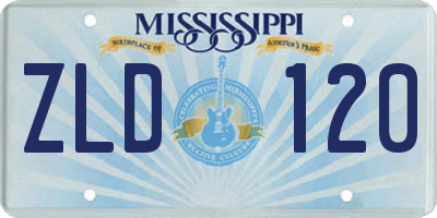 MS license plate ZLD120