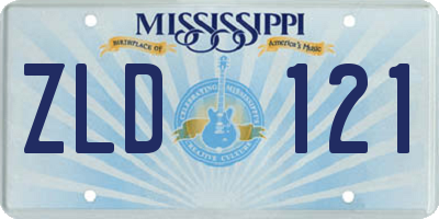 MS license plate ZLD121