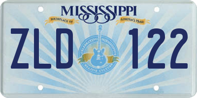 MS license plate ZLD122