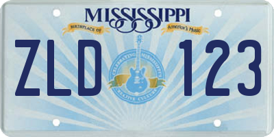 MS license plate ZLD123