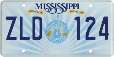 MS license plate ZLD124
