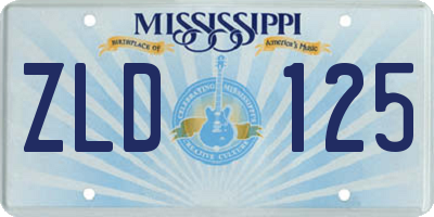 MS license plate ZLD125