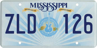 MS license plate ZLD126