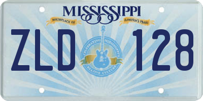 MS license plate ZLD128