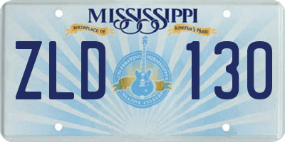 MS license plate ZLD130