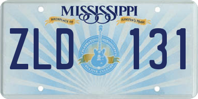 MS license plate ZLD131