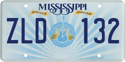 MS license plate ZLD132