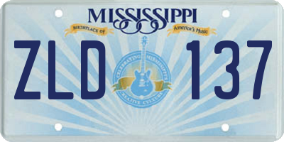 MS license plate ZLD137