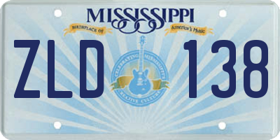 MS license plate ZLD138