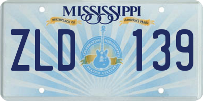 MS license plate ZLD139