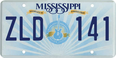 MS license plate ZLD141