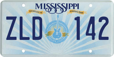 MS license plate ZLD142