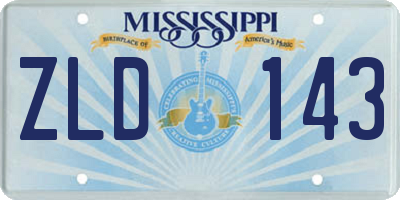 MS license plate ZLD143