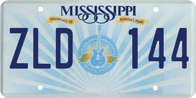 MS license plate ZLD144