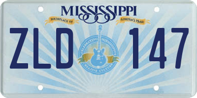 MS license plate ZLD147