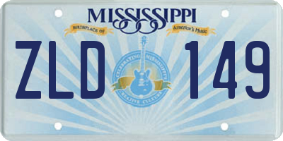 MS license plate ZLD149