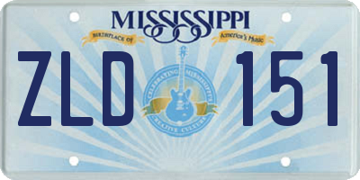 MS license plate ZLD151