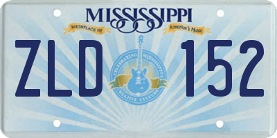 MS license plate ZLD152