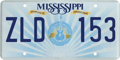MS license plate ZLD153