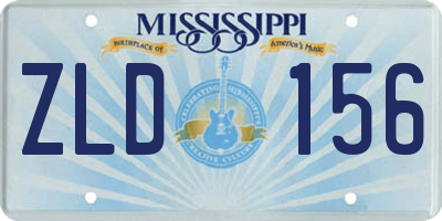 MS license plate ZLD156