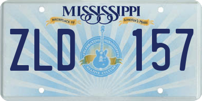 MS license plate ZLD157