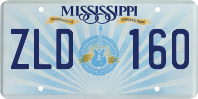MS license plate ZLD160