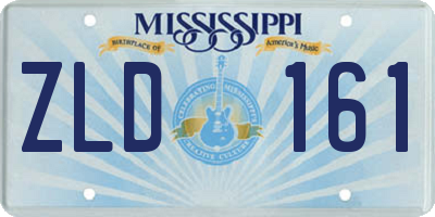 MS license plate ZLD161