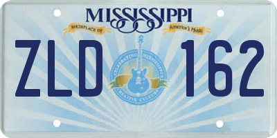 MS license plate ZLD162