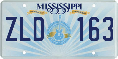 MS license plate ZLD163