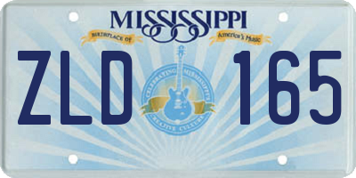 MS license plate ZLD165