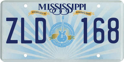 MS license plate ZLD168
