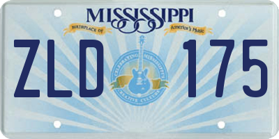 MS license plate ZLD175