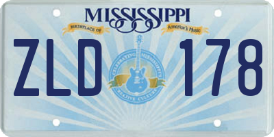 MS license plate ZLD178