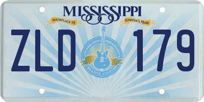 MS license plate ZLD179