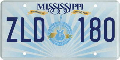 MS license plate ZLD180
