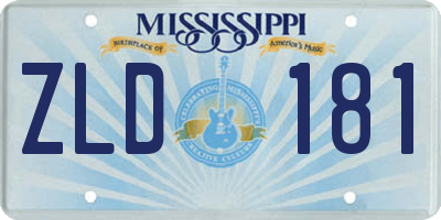 MS license plate ZLD181