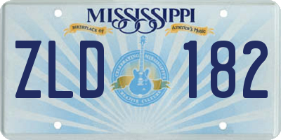 MS license plate ZLD182