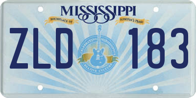 MS license plate ZLD183