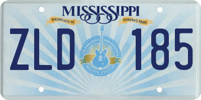 MS license plate ZLD185
