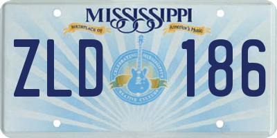 MS license plate ZLD186