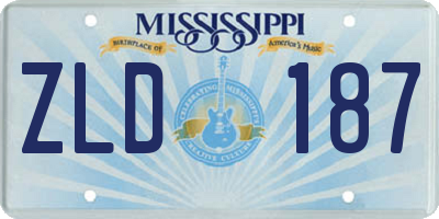 MS license plate ZLD187