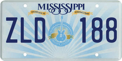 MS license plate ZLD188