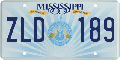 MS license plate ZLD189