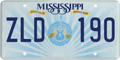 MS license plate ZLD190