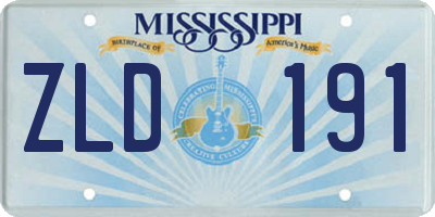 MS license plate ZLD191